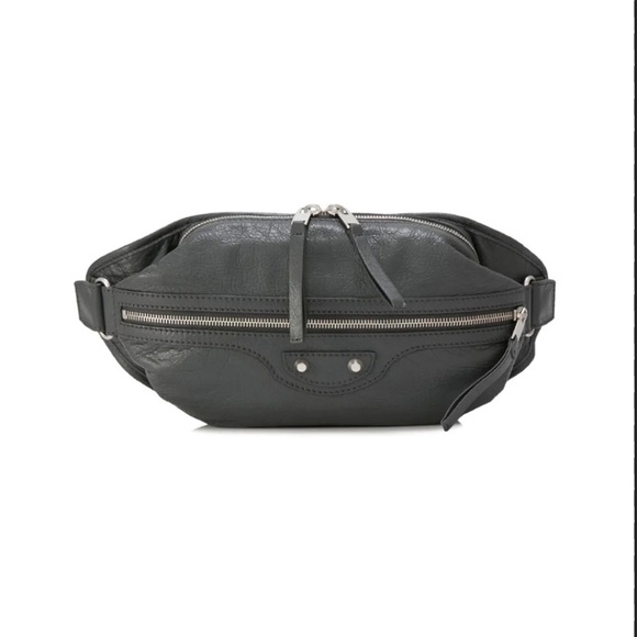 Balenciaga Dark Gray Leather Belt Bag - Picture 1 of 12